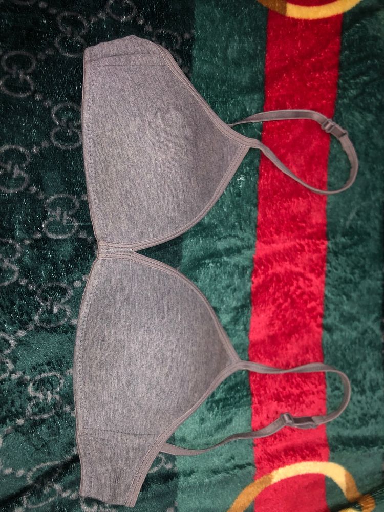 Comfortable Grey Cotton Bralette
