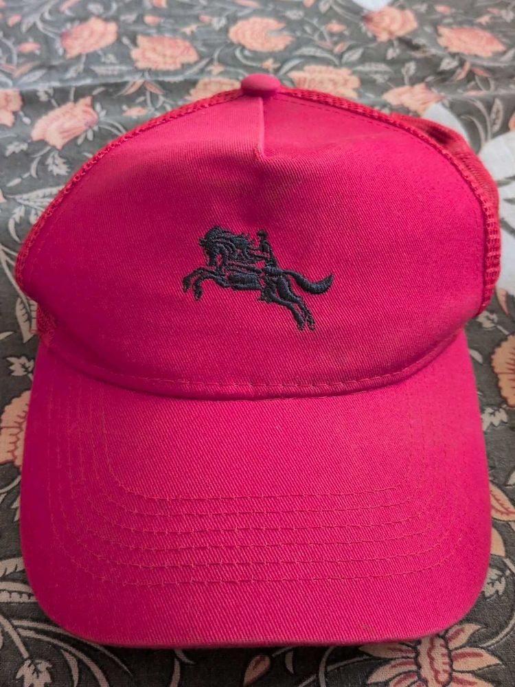 Vibrant Red aseball Cap with Emblem