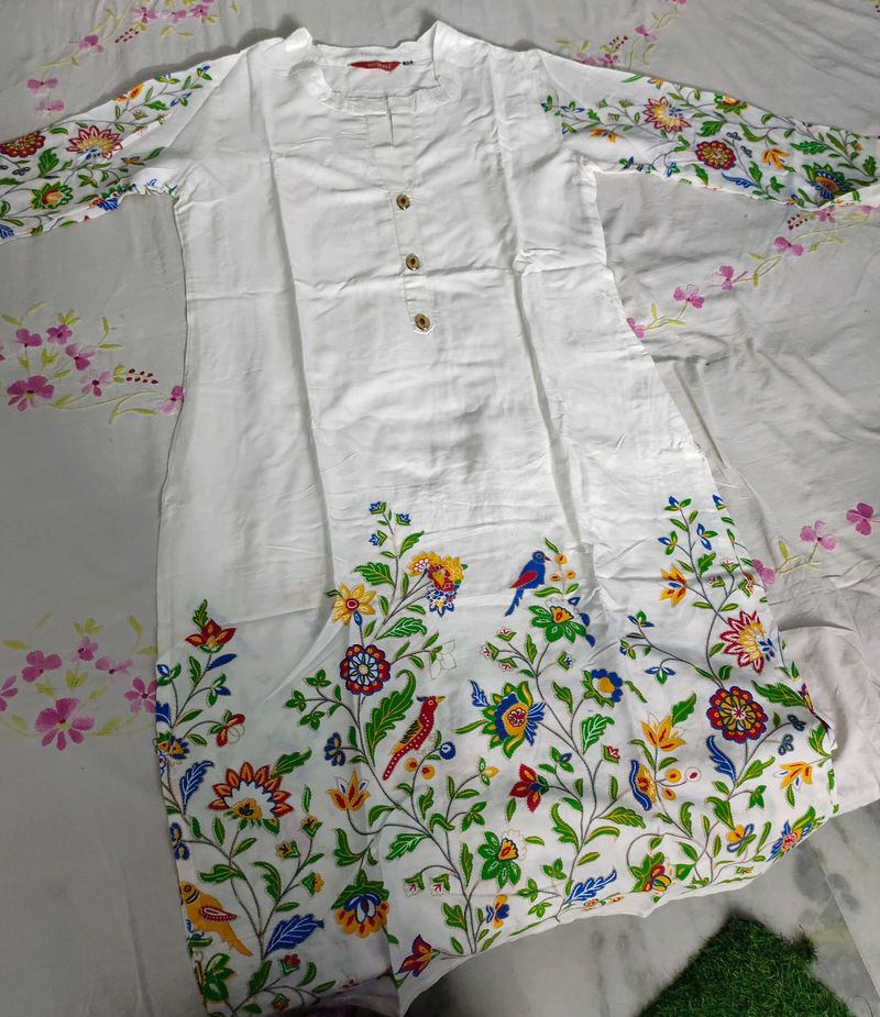 White Kurti And Palazzo Set 😍