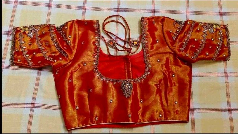 Elegant Copper Orange Designer Blouse