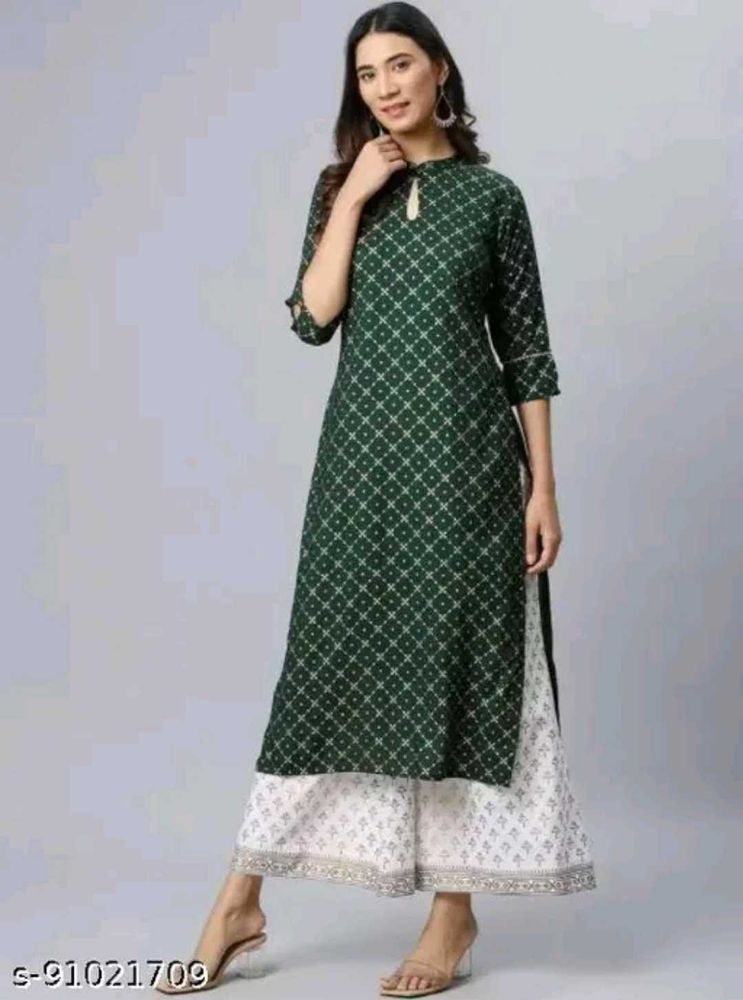 Stylish Green Printed Kurta Set