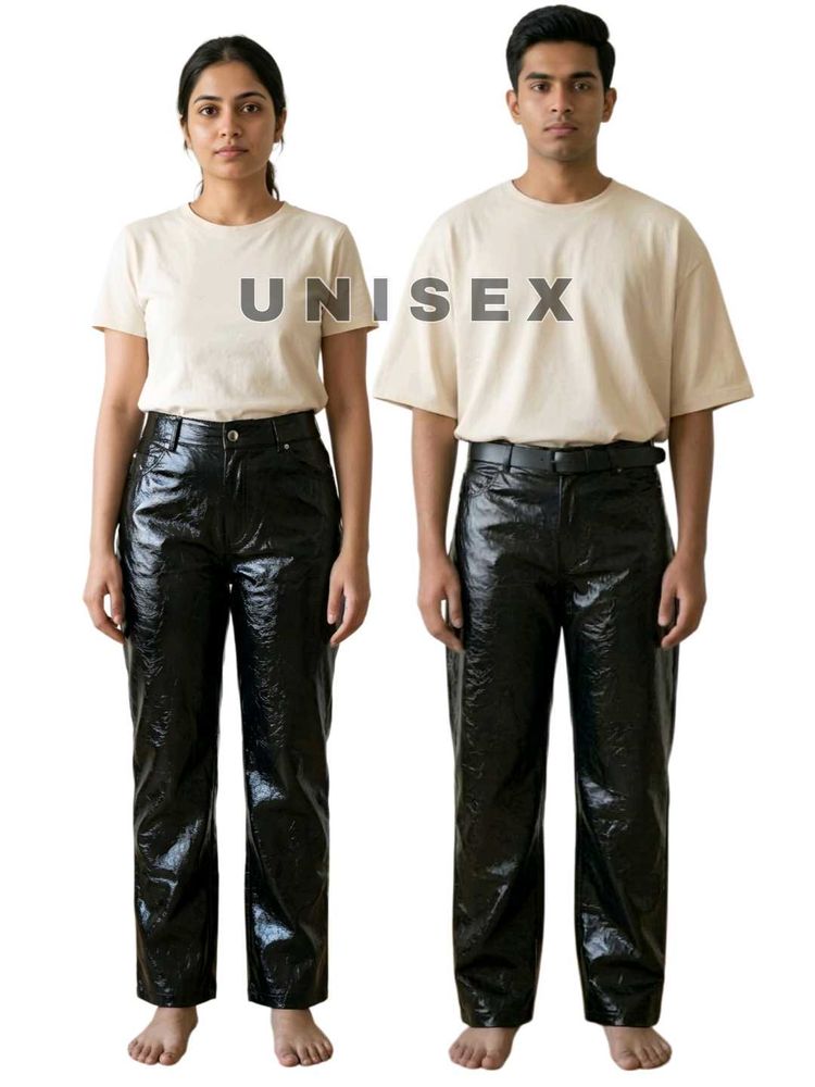 Unisex Black Patent Trousers Mint Condition