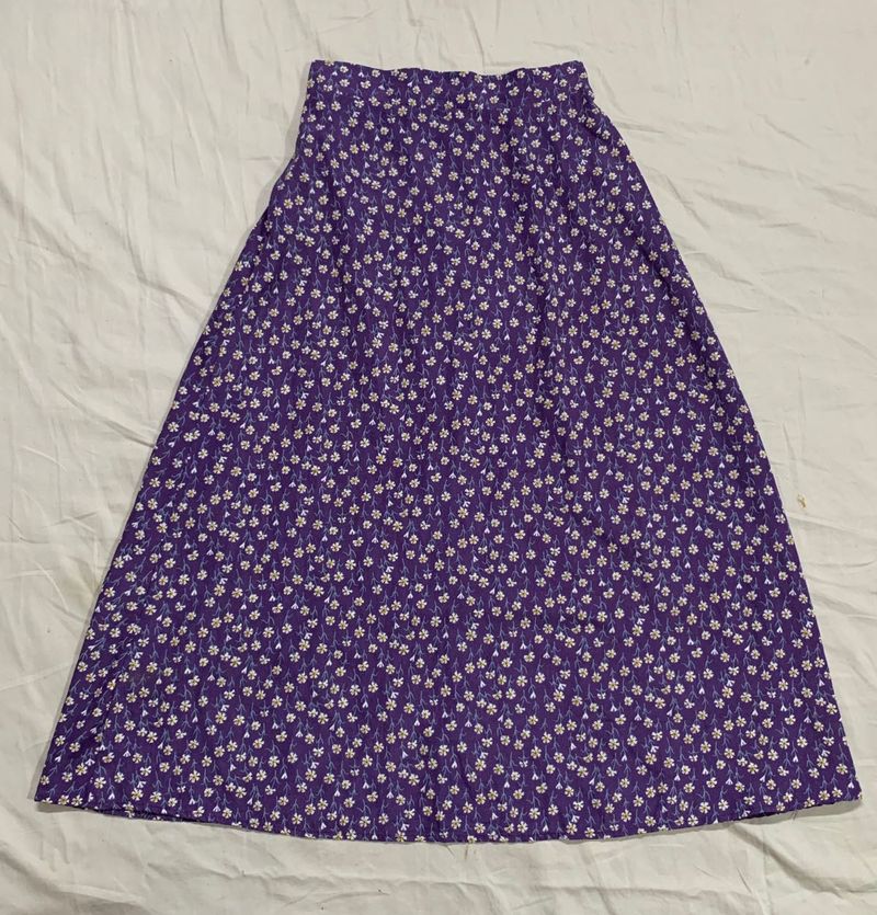 Purple Floral Maxi Skirt