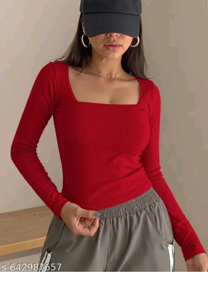 Red Long Sleeve Top