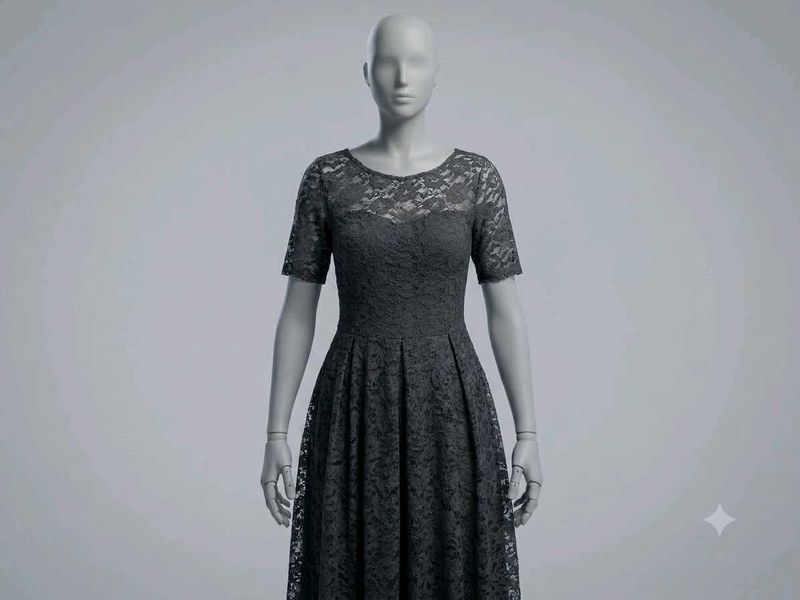 Elegant Lace Short Sleeve Dress