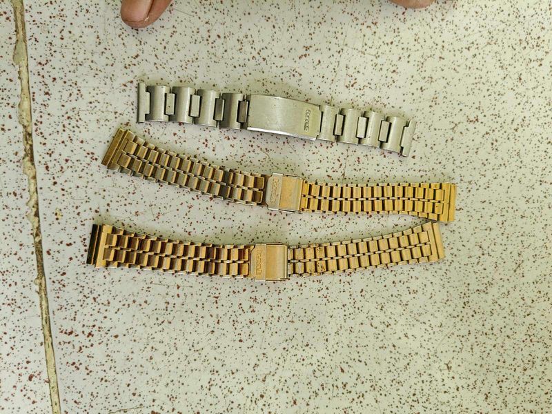 Vintage hmt Watch Bands 18mm - 2 Gold, 1 Silver