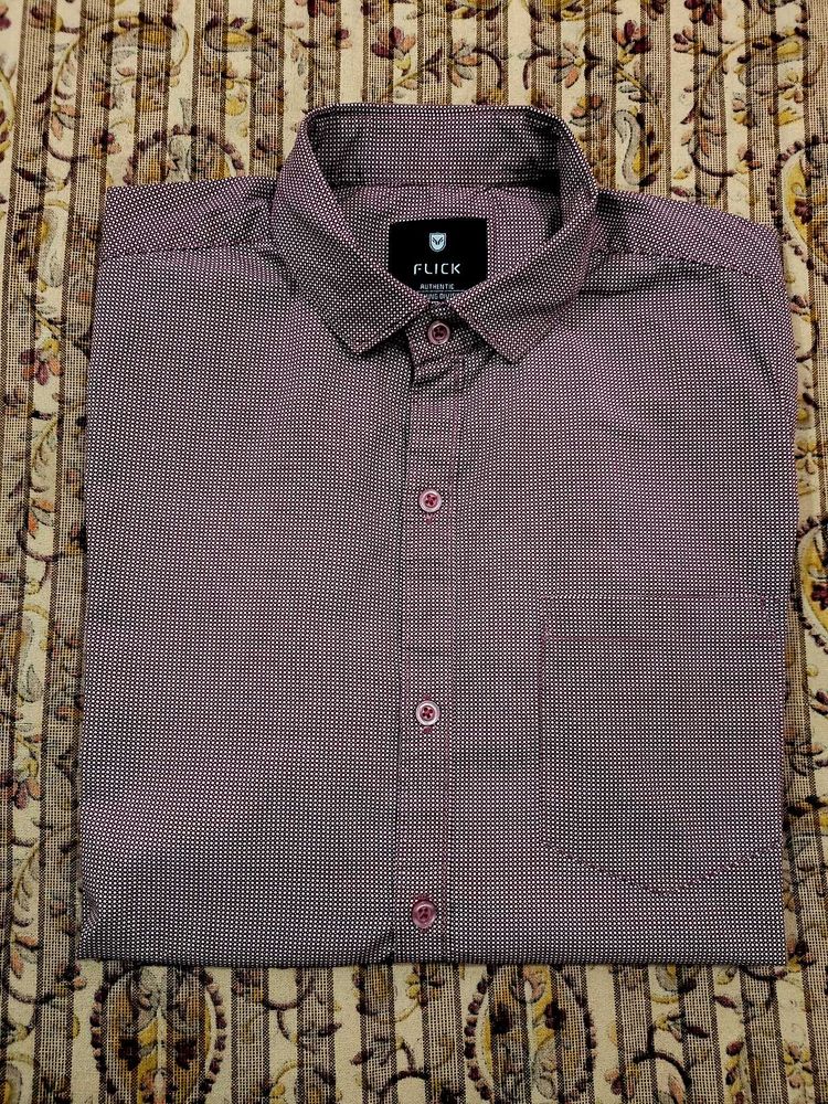 Flick Men's Dress Shirt - Burgundy Pattern