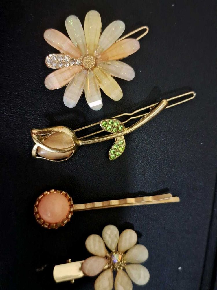 Whimsy Cute Flower &amp; Tulip Hair Pins Set