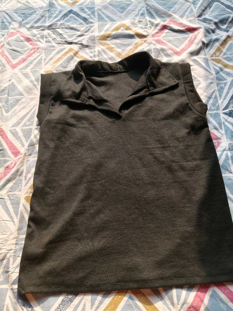 Sleeveless Black Top
