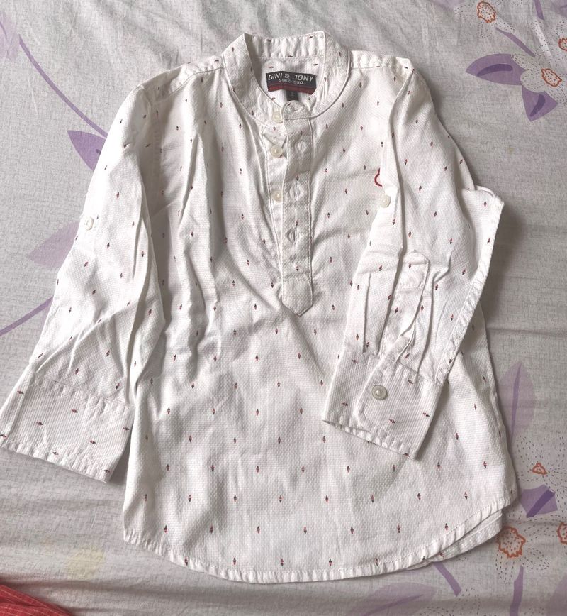 Baby boy White Printed Kurta