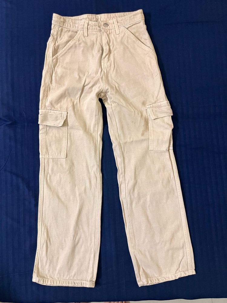 Cream Cargo Pants