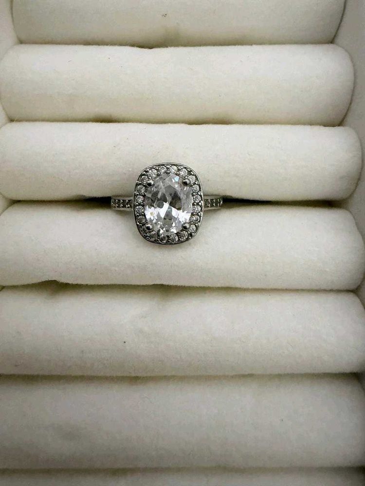 Sparkling Cushion Cut Engagement Ring