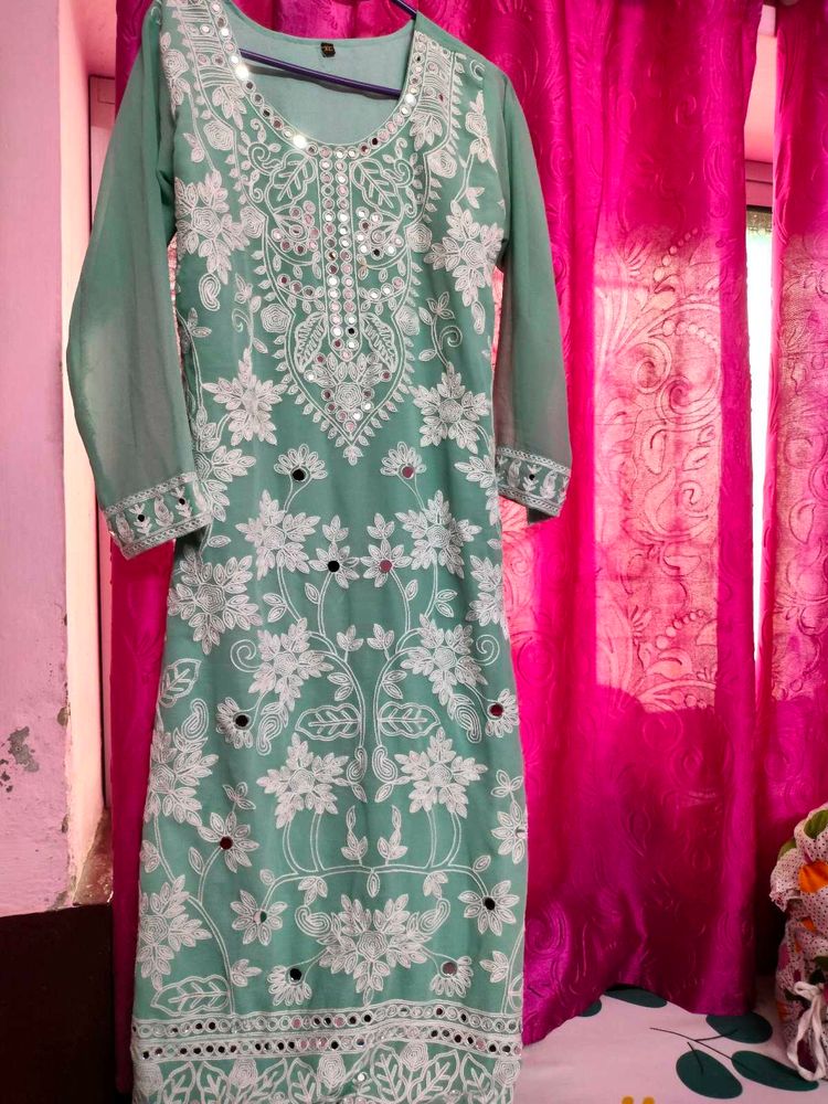 Elegant Mint Green Kurta pant dupatta set