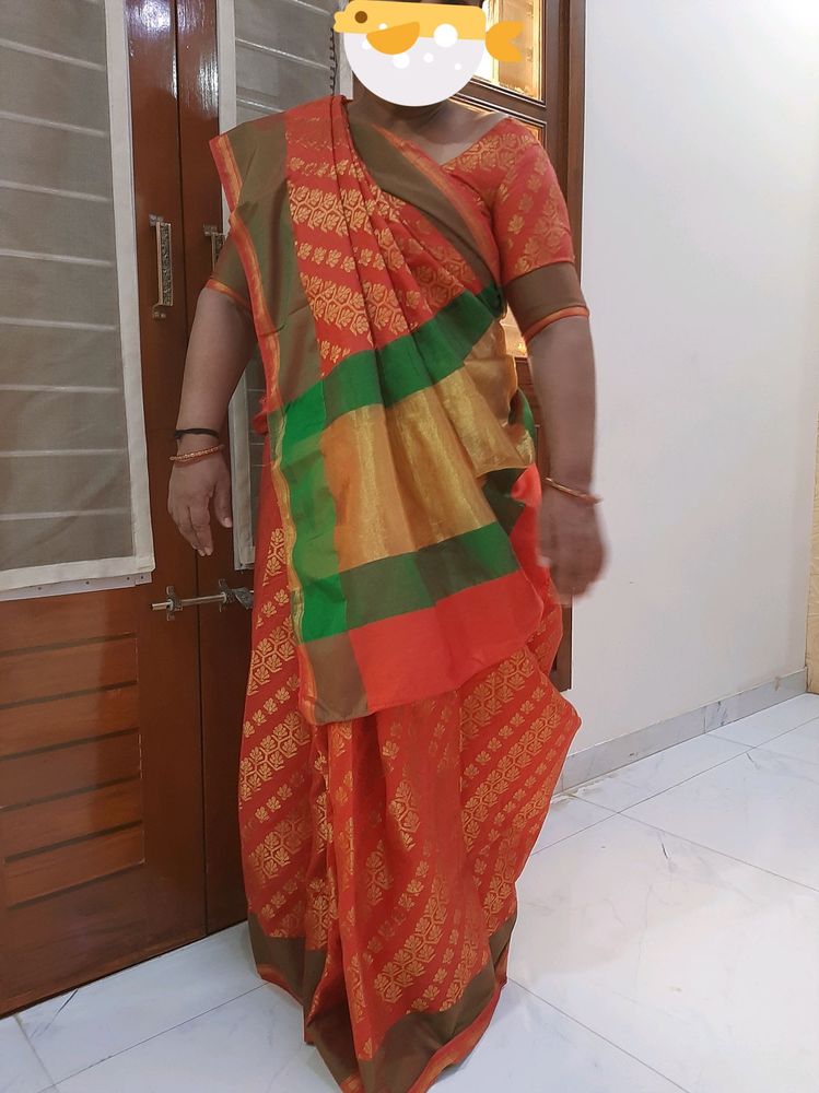 orange saree