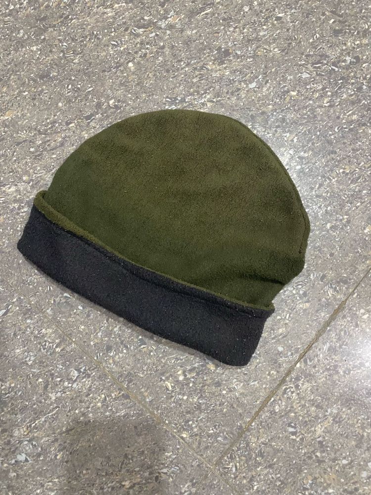 Green Fleece Beanie Hat
