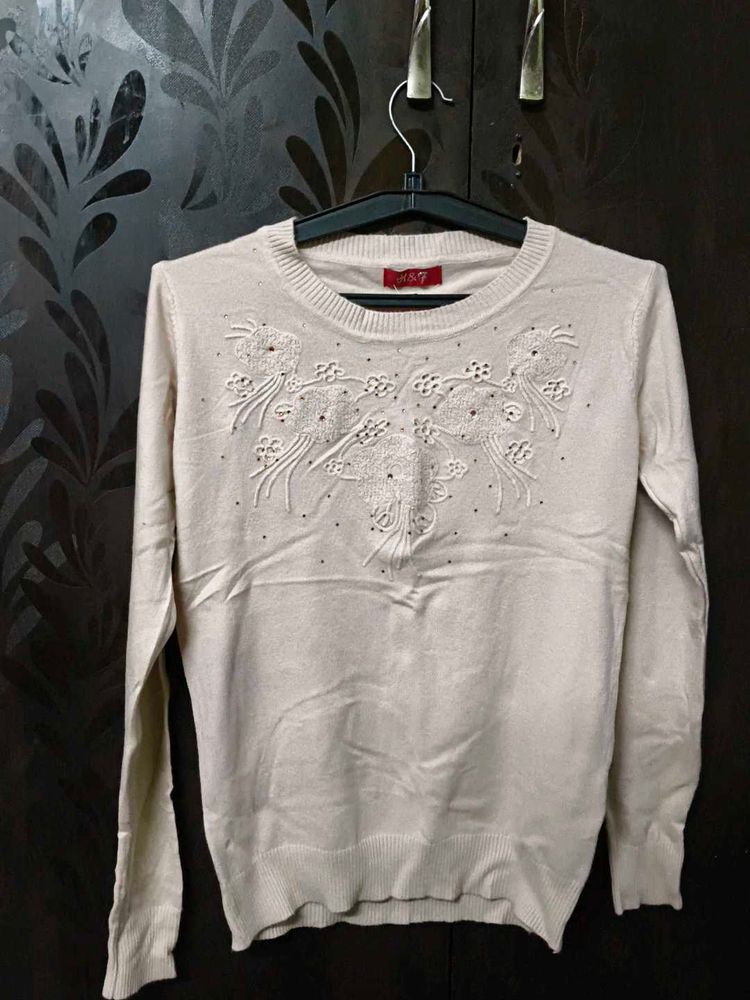 Elegant Embellished Knit Top