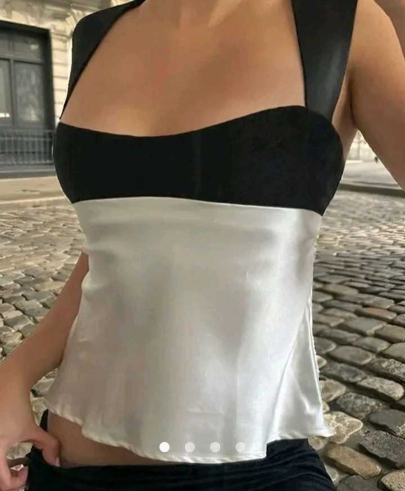 SAVANA colour block cami top
