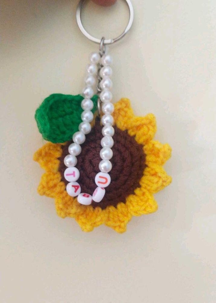 Handmade Sunflower Keychain