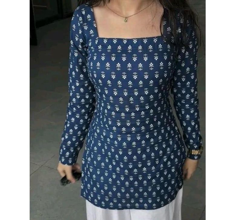 square neck printed kurti