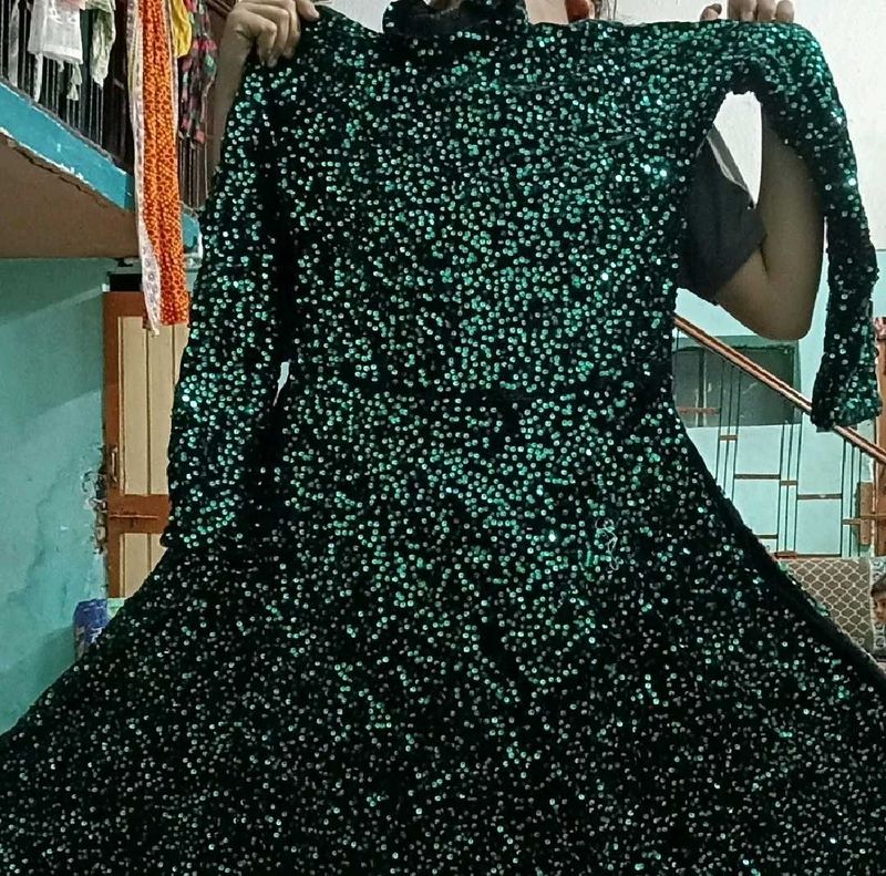 Sparkling Green Sequin Gown