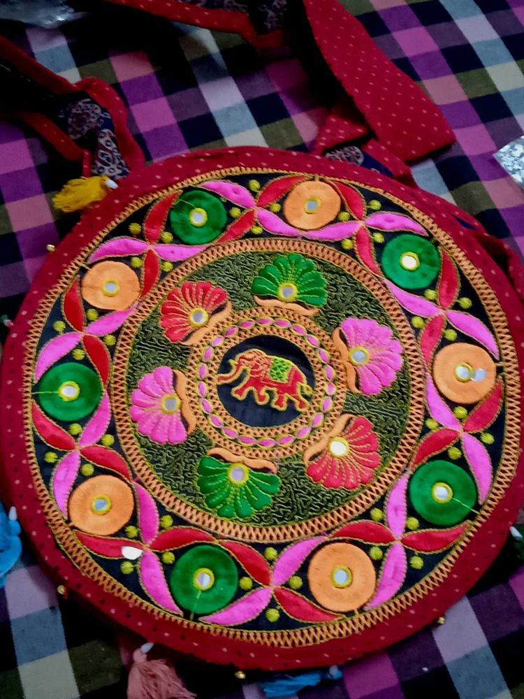 round shape traditional Rajasthani bag