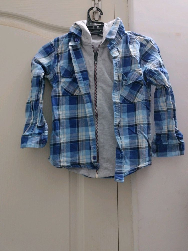 Boy's Shirt Cum Hoodie