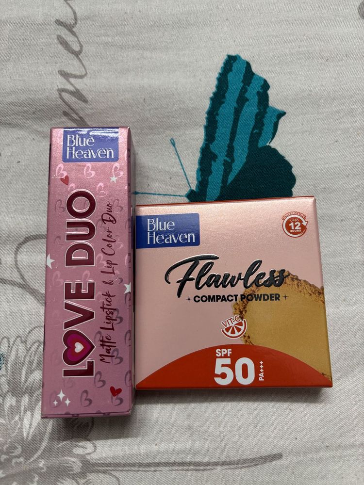 Blue Heaven Love Duo Lipstick &amp; Compact Powder