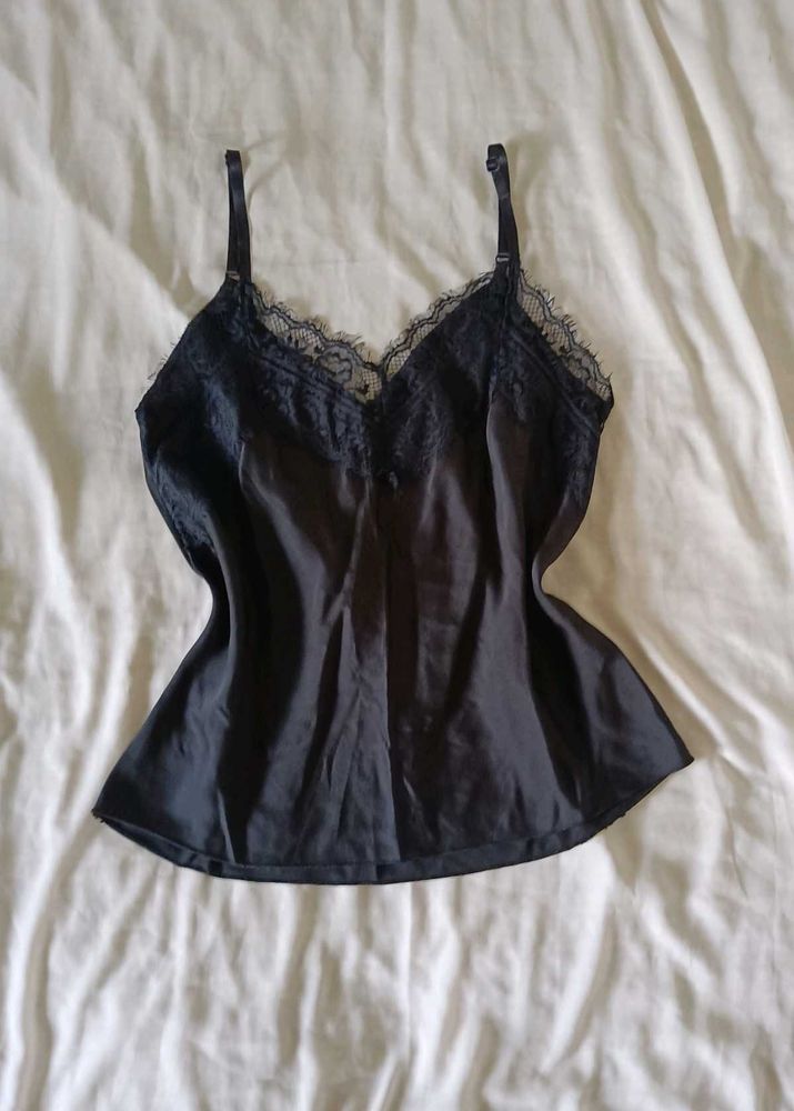 Black Lace Trim Camisole