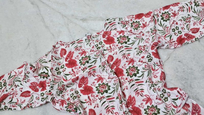 Chic Floral Print Kurta Top