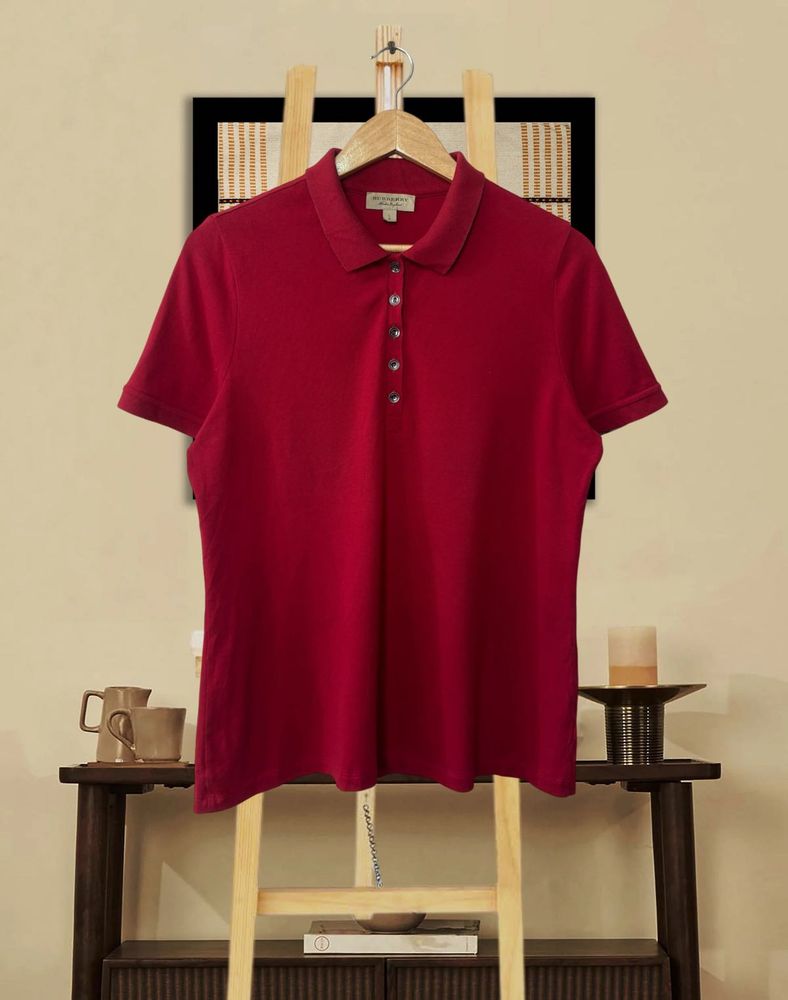 Burberry maroon Polo Shirt
