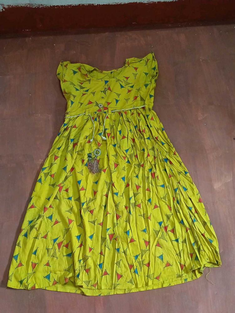 Yellow Printed Dress