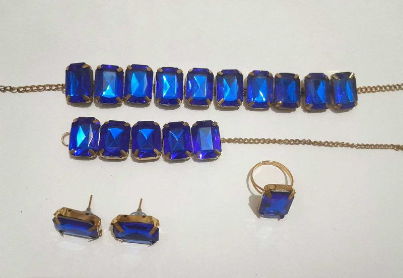 Royal Blue Gemstone Jewellery Set