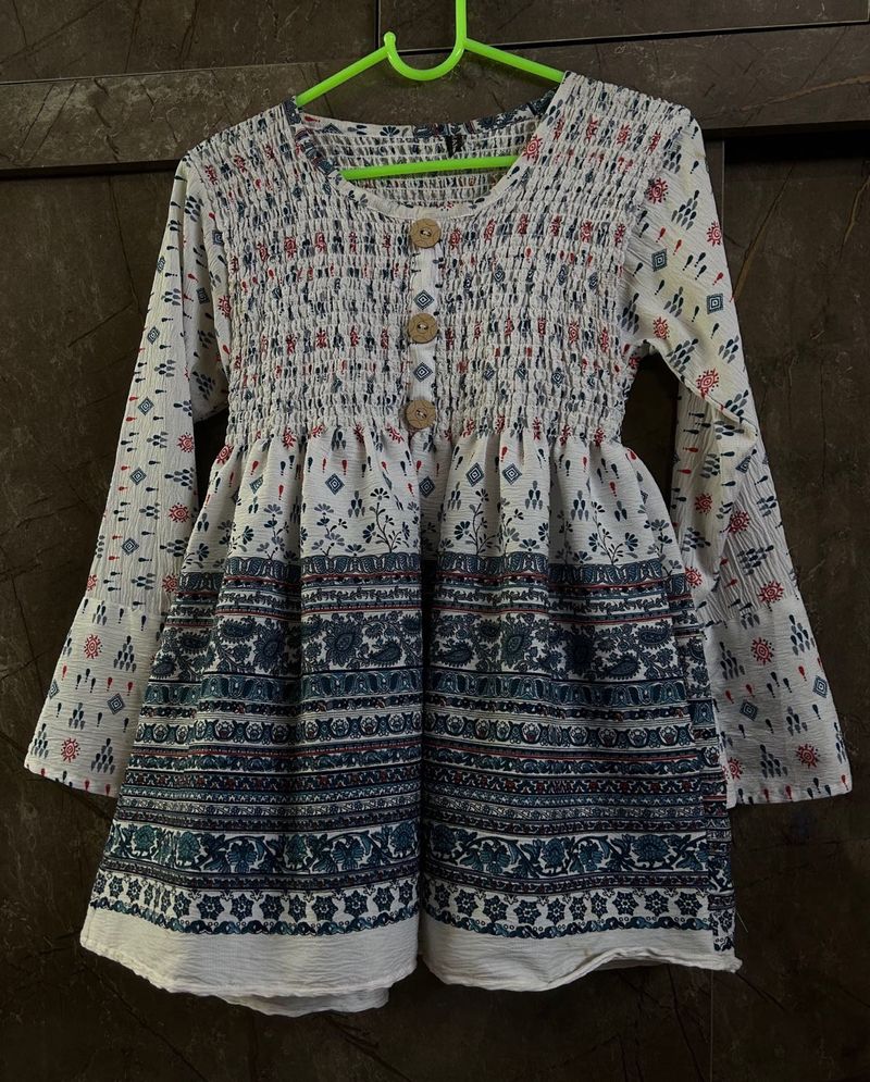 Boho Smocked Print Kurta