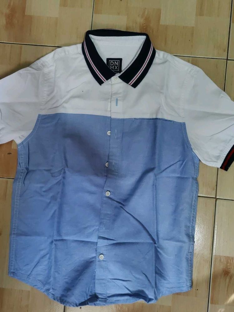 Stylish Two-Tone Short Sleeve Shirt