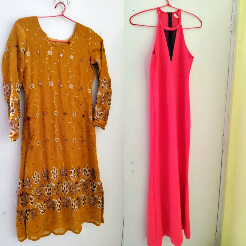 Combo Of 2 (Bodycon Dress+Sequin Work Kurti)
