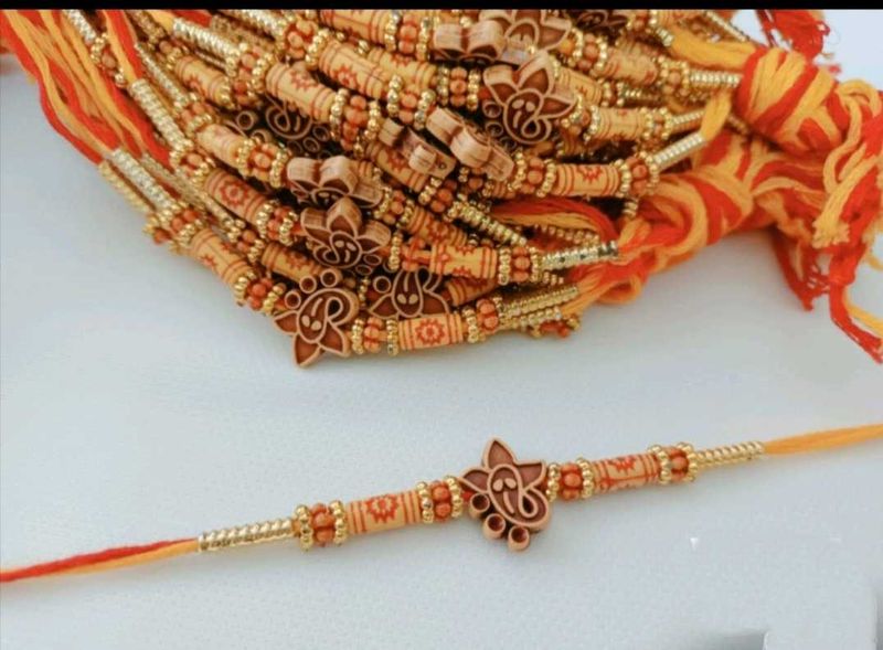 Set of 6 Handcrafted Rakhi With Roli Chawal