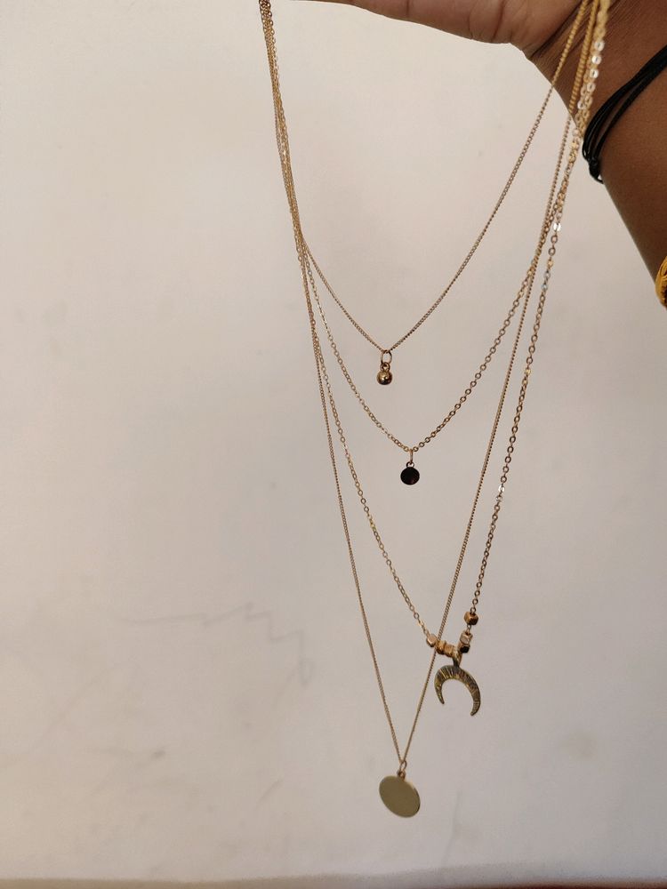 Sterling 4steps Chain+  earring