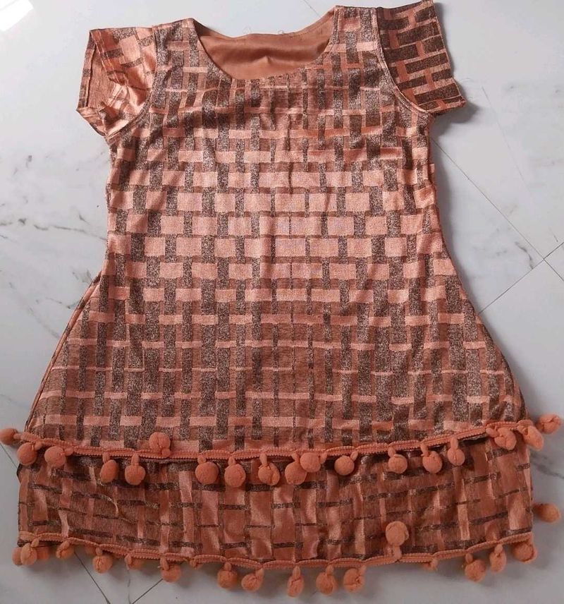Pink Geometric Print top with Tassels