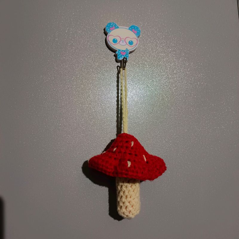 Crochet Mushroom Keychain