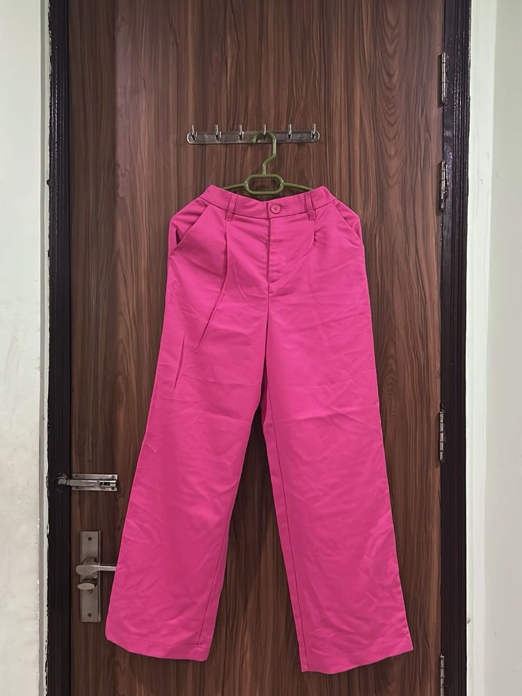Pink Wide Leg Trousers XS