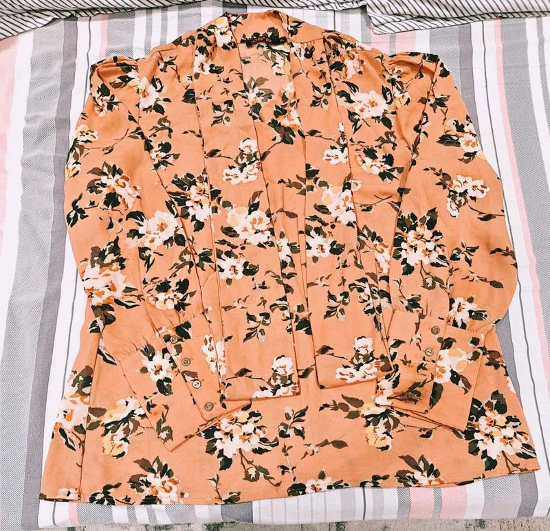 Chic Floral Print Women's Tunic Top