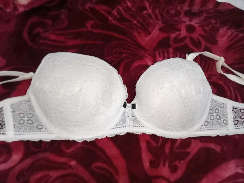 Elegant White Lace Bra
