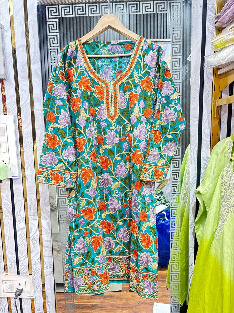 Free Size kashmiri Kurti Full Embroidered
