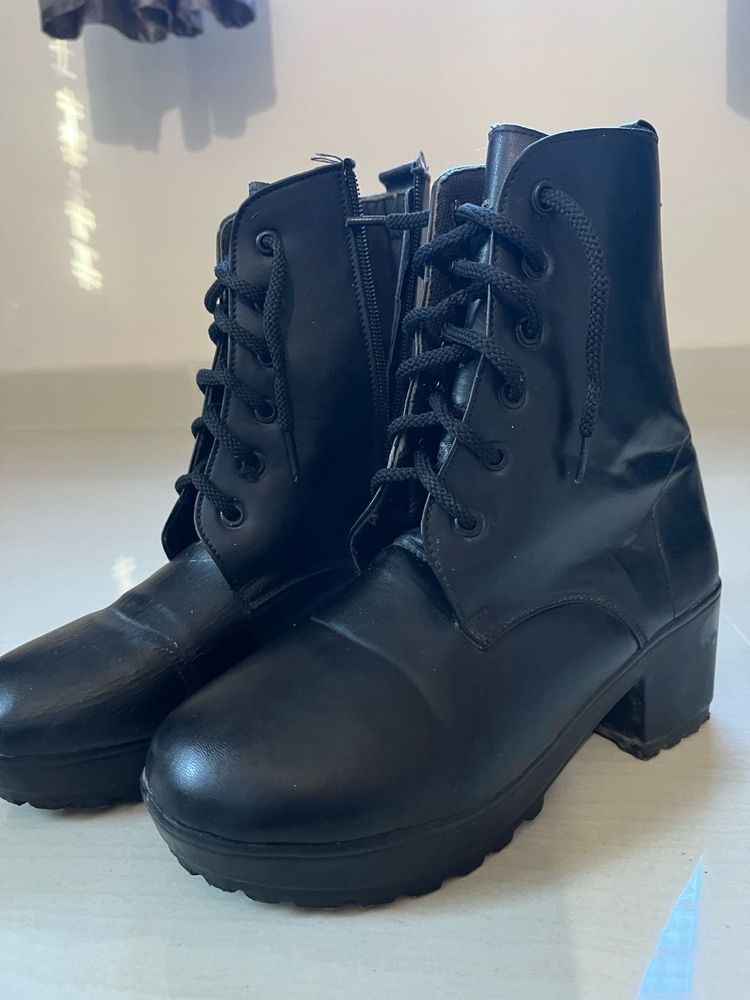 Chunky Black Combat Boots