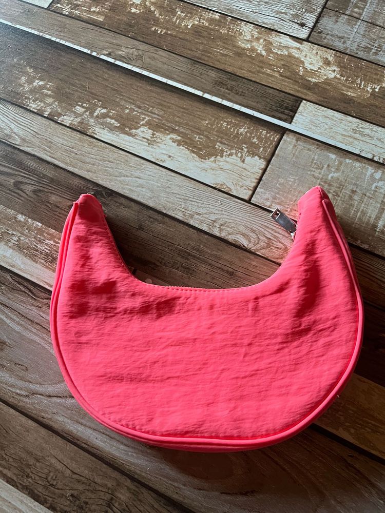 Mango Neon Pink Crescent Bag