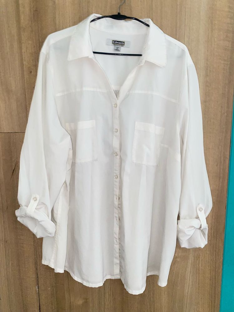 Classic White Button-Up Shirt
