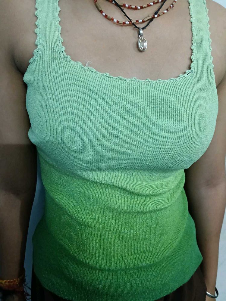 Green Ombre Knit Tank Top