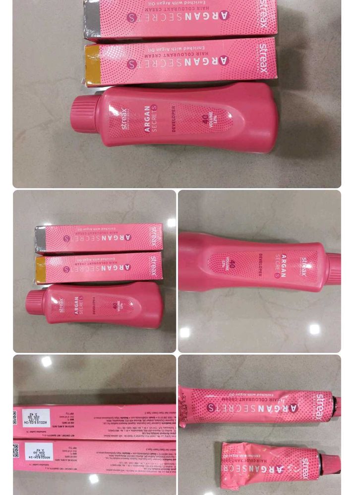 streax hair colour, developer, pre lighting powder