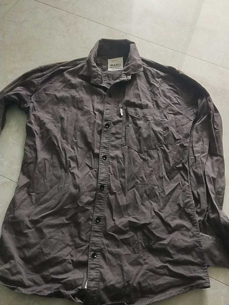 Classic Charcoal Grey Button-Up Shirt