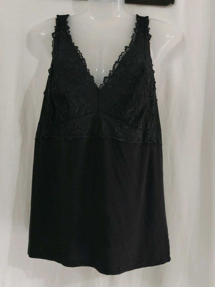 Black Lace Trim Camisole